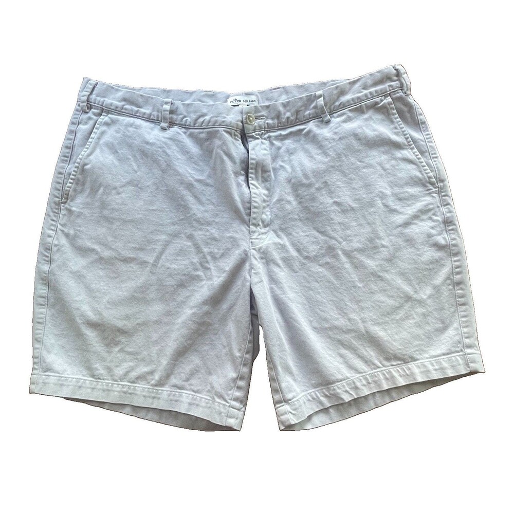 Peter Millar Shorts Mens 40 Light Gray Pima Cotton Stretch Chino Classic Golf